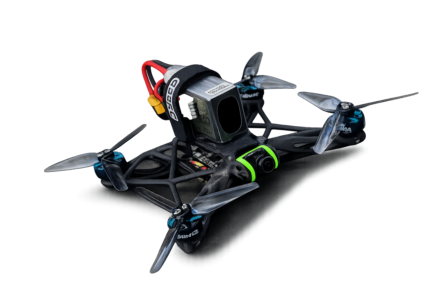 Finished drone product assembled with printed frame